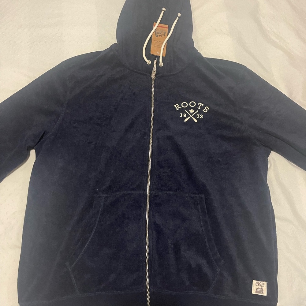 Roots Navy Blue Zip-Up Hoodie